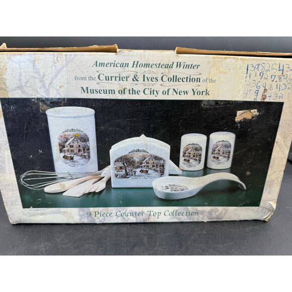 American Homestead Winter Currier & Ives 9-Piece Countertop Collection - Picture 1 of 9